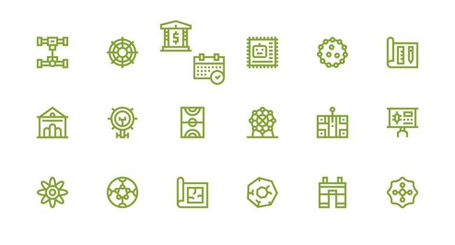 18 Strong Stroke Line Designs for Schematic Icons Interface Icons for Daily Use vector