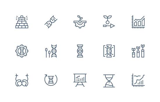 15 regular línea vectores para evolución tema icono conjunto para aplicaciones