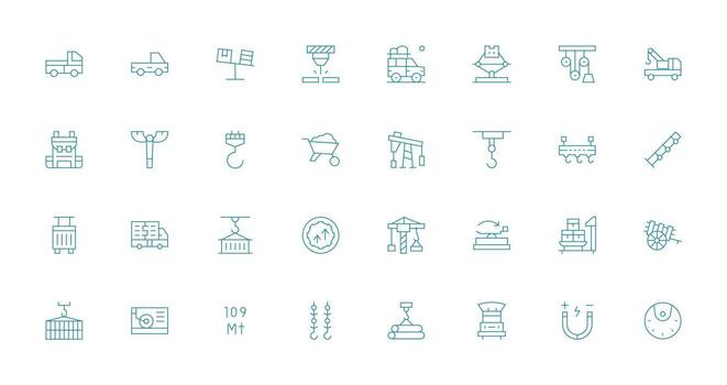 32 Icons for Load in Thin Line Format High-Resolution Icons for Any Platform vector