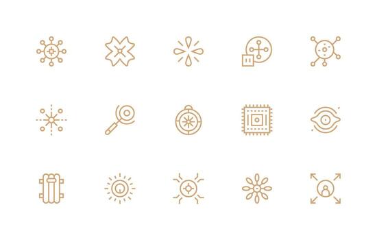regular línea íconos desde central conjunto con 15 vectores multi-estilo íconos para creativo proyectos