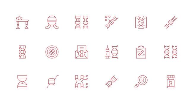 18 Minimal Line Style Icons from Gene Collection Neatly Designed Icons for Web Platforms vector
