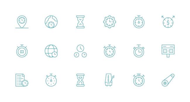 mínimo línea estilo sincronización íconos con 18 vectores de uso múltiple icono diseño paquete