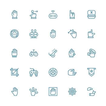 25 medio carrera contorno diseños para mando íconos listo para la interfaz de usuario icono colección vector