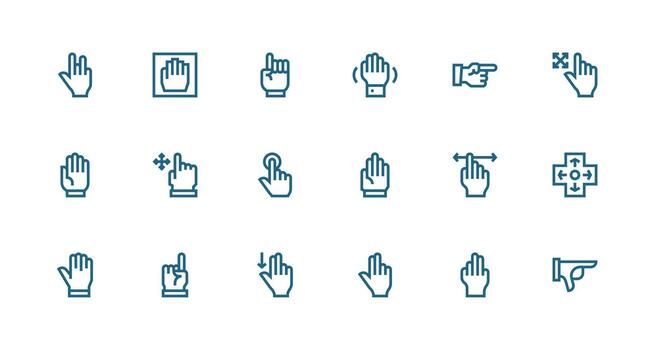 Strong Stroke Line Icons from Cursor Set with 18 Vectors Minimal Icon Set for Interface Projects