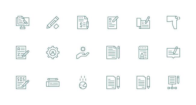 Minimal Line Style Change Icons with 18 Vectors Layout Icon Collection