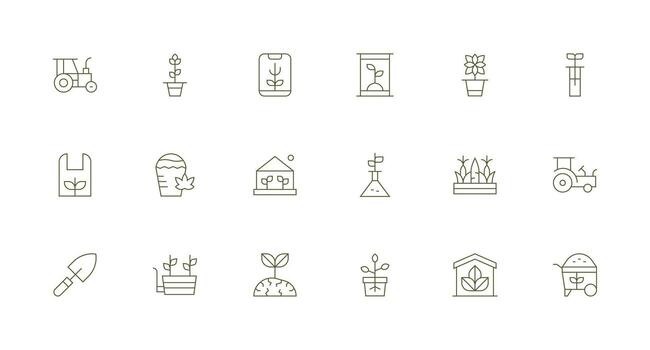 Minimal Line Icons from Cultivate Set with 18 Vectors Multi-Style Icons for Creative Projects