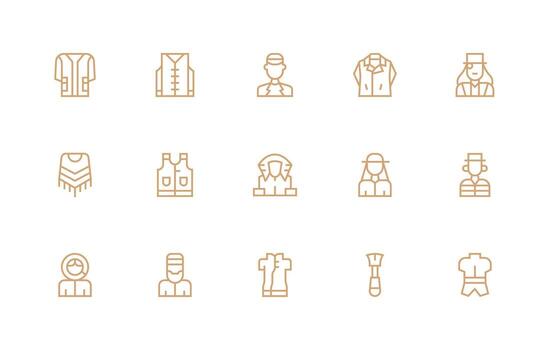 15 Icons for Jacket in Regular Line Format Multi-Purpose Icon Pack for Templates vector