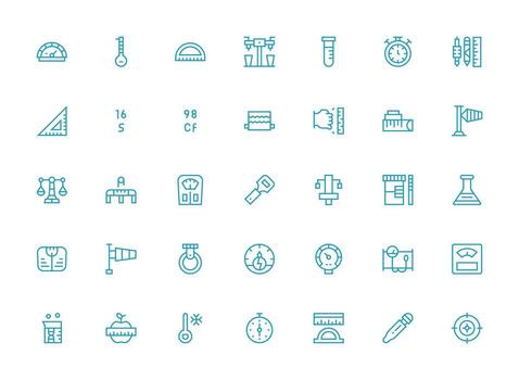 medición visual paquete conteniendo 35 regular limpiar línea íconos rápido acceso íconos para ui desarrollo vector