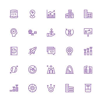 Development Icon Set with 25 Medium Stroke Outline Graphics Outline Icon Pack vector