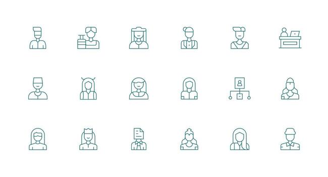 18 Administrator Icons in Minimal Line Aesthetic Well-Structured Icons for Creative Use vector