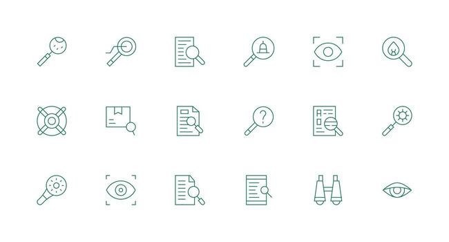 Minimal Line Style Examine Icons with 18 Vectors Scalable Icons for All Themes
