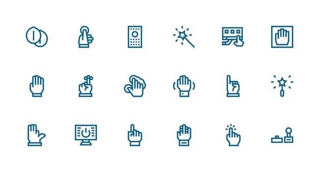 activar diseño íconos presentando 18 en fuerte carrera línea estilo escalable íconos para todas temas vector