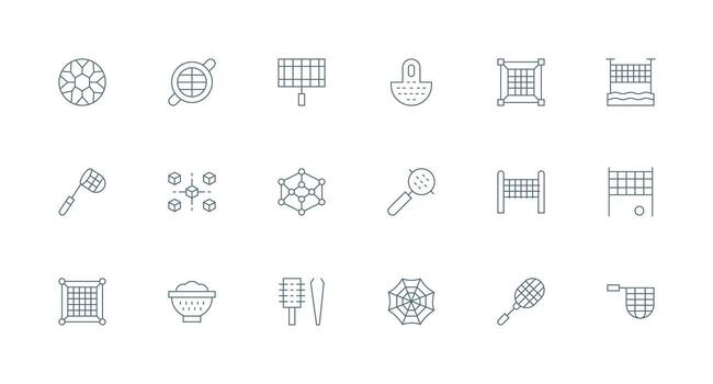 18 mínimo línea íconos para malla gráficos icono paquete vector