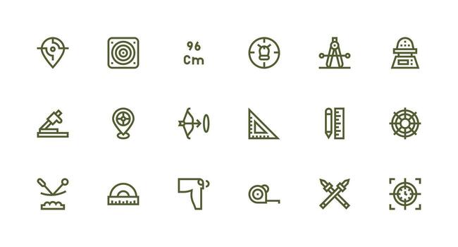 18 Icons for Precise in Strong Stroke Line Format Reliable Icons for All Interfaces vector