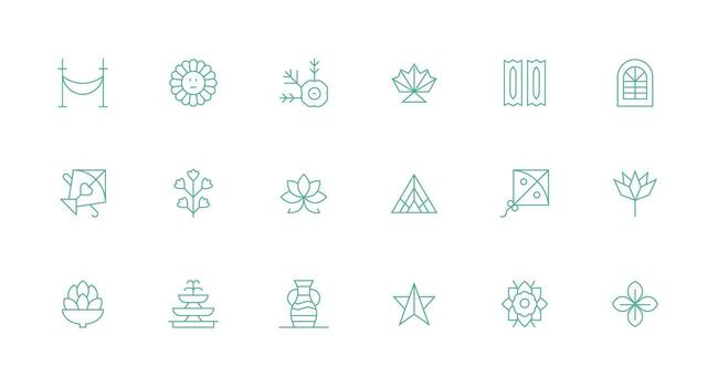 Minimal Line Style Decorative Icons with 18 Vectors Core Icon Collection for Daily Tasks