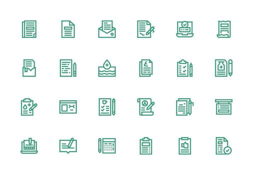 24 Icons for Form in Thick Line Line Format All Device Compatible Icon Set vector
