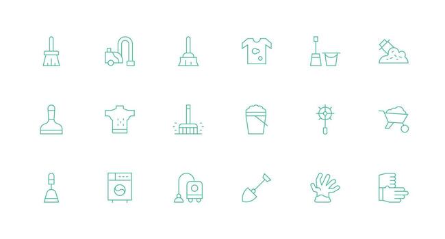 Dirt Visual Pack containing 18 Minimal Line Icons Minimal Icon Set for Interface Projects vector