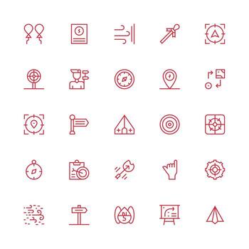 25 medio carrera contorno estilo íconos desde dirección colección rápido acceso íconos para ui desarrollo vector