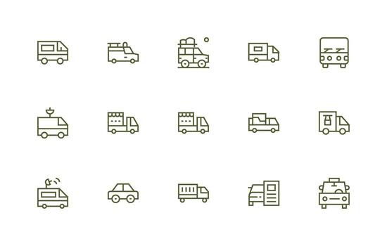 Regular Line Icons from Van Set with 15 Vectors Core Icon Collection for Daily Tasks