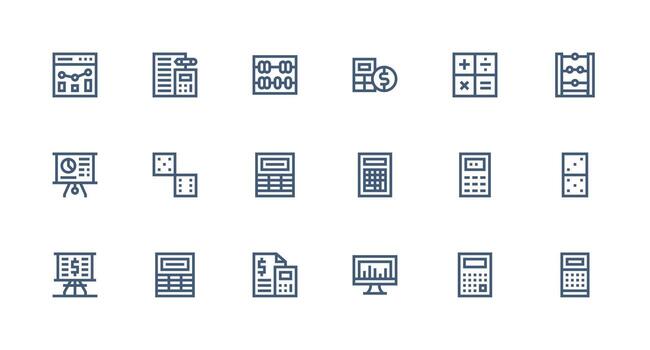 números conjunto con 18 fuerte carrera línea íconos listo para la interfaz de usuario icono colección vector