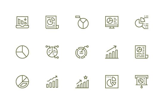 Market Share including 15 Regular Line Illustrations Interface Icons for Daily Use vector