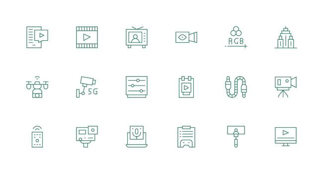 including 18 Minimal Line Illustrations Quick Access Icons for UI Development vector