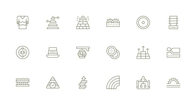 Layers Icon Set with 18 Minimal Line Graphics Icon Collection Set vector