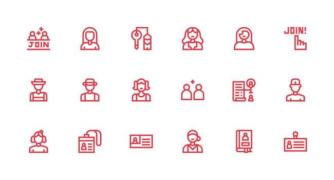 Strong Stroke Line Icons from Membership Set with 18 Vectors Multi-Style Icons for Creative Projects