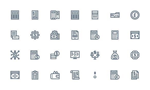 28 Bold Line Vectors for Accounting Theme Minimal Icon Set for Interface Projects