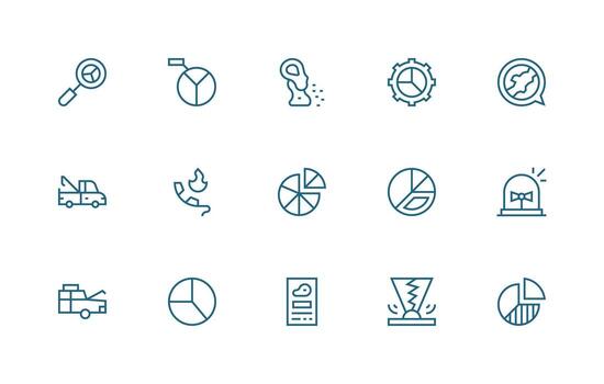 15 regular línea estilo íconos desde Descompostura colección digital producto íconos para rápido entrega vector