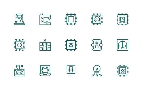 pastilla incluso 15 regular línea ilustraciones de confianza íconos para todas interfaces vector