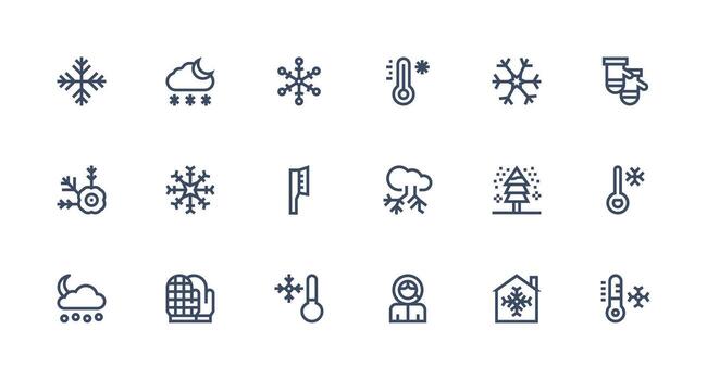Strong Stroke Line Icons from Frost Set with 18 Vectors Sharp Icons for Presentations