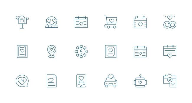 querido icono colección con 18 mínimo línea diseños limpiar icono colección para web utilizar vector