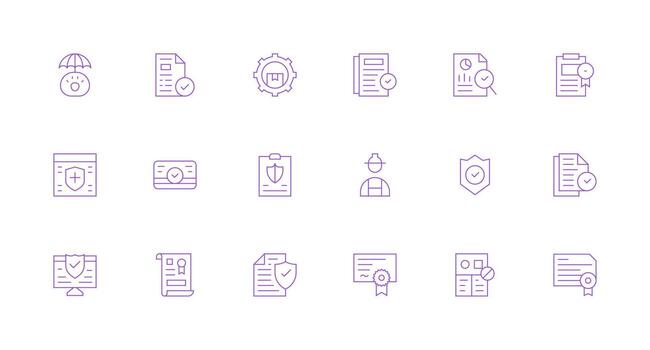 Minimal Line Icons from Compliance Set with 18 Vectors Scalable Icons for Cross-Platform Interfaces