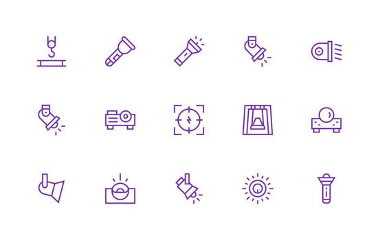 Beam featuring 15 Icons in Regular Line Design Multi-Purpose Icon Set vector