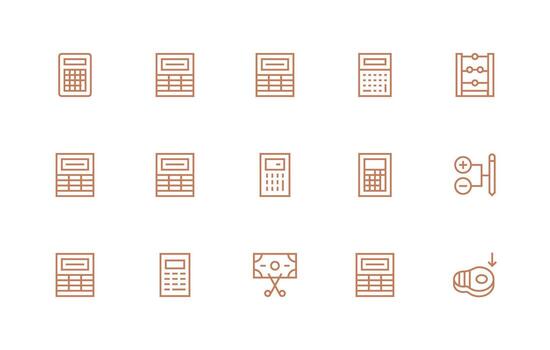 15 Regular Line Icons for Subtract Graphics Interface Icon Collection for Daily Projects vector