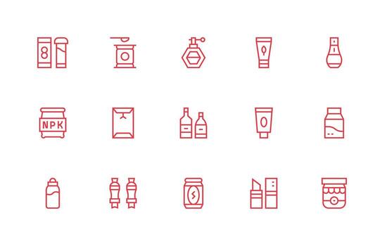 15 Regular Line Style Icons from Packaging Design Collection Balanced Icon Set for Functional Design vector