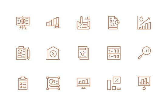 Regular Line Icons from Statistics Set with 15 Vectors Simple Icon Pack