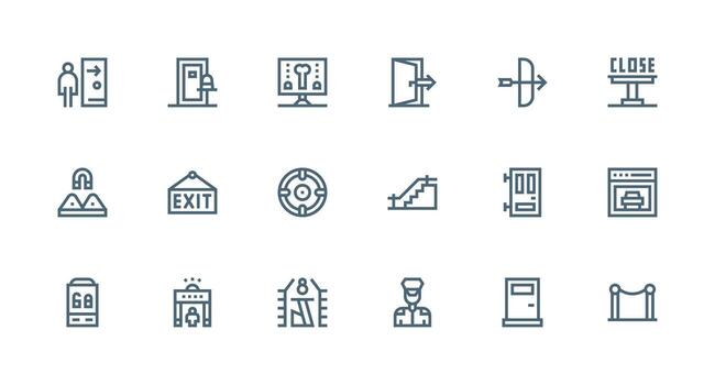 salida icono conjunto con 18 fuerte carrera línea gráficos de múltiples fines icono paquete para plantillas vector