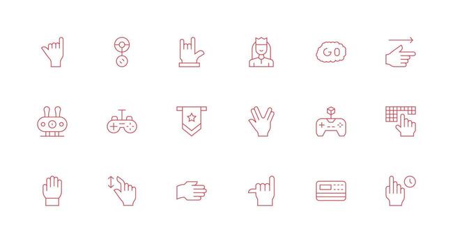 18 Minimal Line Style Icons from Command Collection Multi-Style Icon Collection vector
