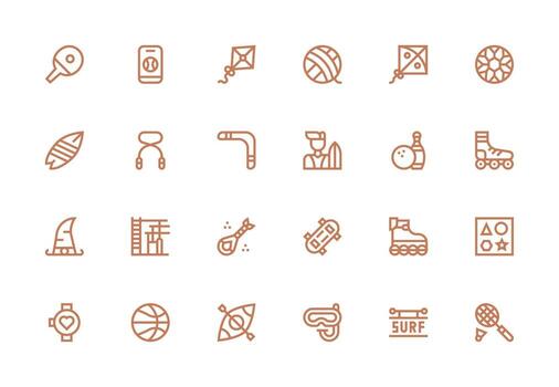 actividad icono colección con 24 grueso línea línea diseños limpiar icono colección para web utilizar vector