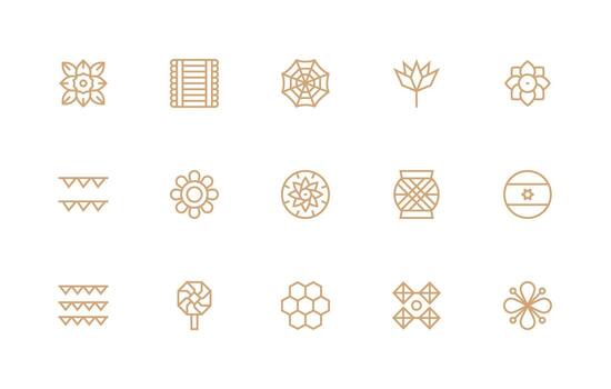 Texture Design Icons featuring 15 in Regular Line Style High-Resolution Icons for Any Platform vector