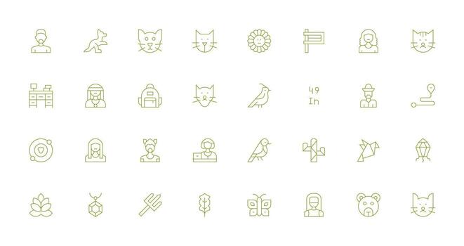 32 Icons for Linear in Thin Line Format Basic Icon Series vector