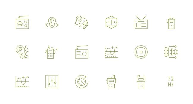 18 Minimal Line Icons for Frequency Graphics Modern Icon Set vector