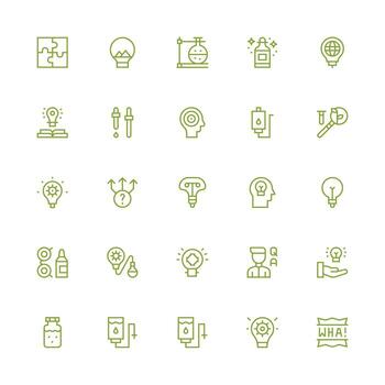 25 Icons for Solution in Medium Stroke Outline Format Fully Editable Icon Set for Web vector