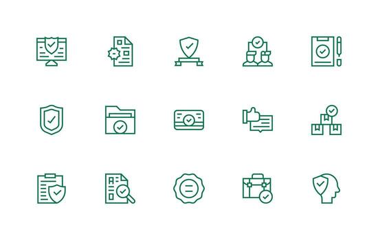 Regular Line Style Compliant Icons with 15 Vectors Icon Pack for UI