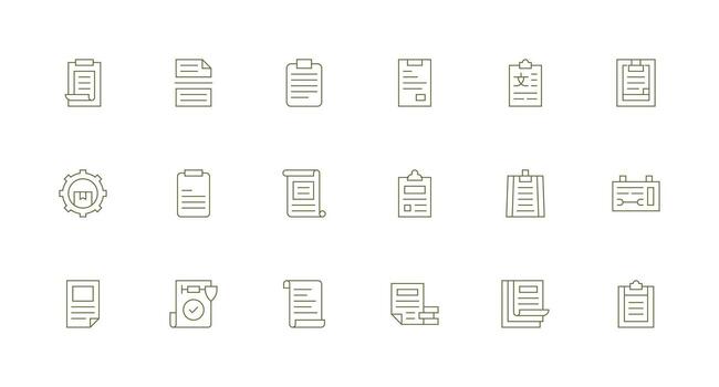 18 Minimal Line Style Icons from Guidelines Collection Dashboard Icon Series vector