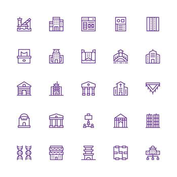 Medium Stroke Outline Icons from Structure Set with 25 Vectors Multi-Style Icons for Creative Projects
