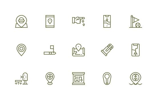 marcador visual paquete conteniendo 15 regular línea íconos interfaz íconos para diario utilizar vector