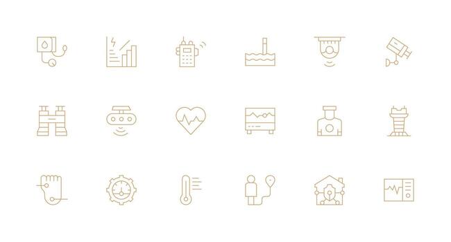 18 mínimo línea íconos para supervisión gráficos compacto icono conjunto vector